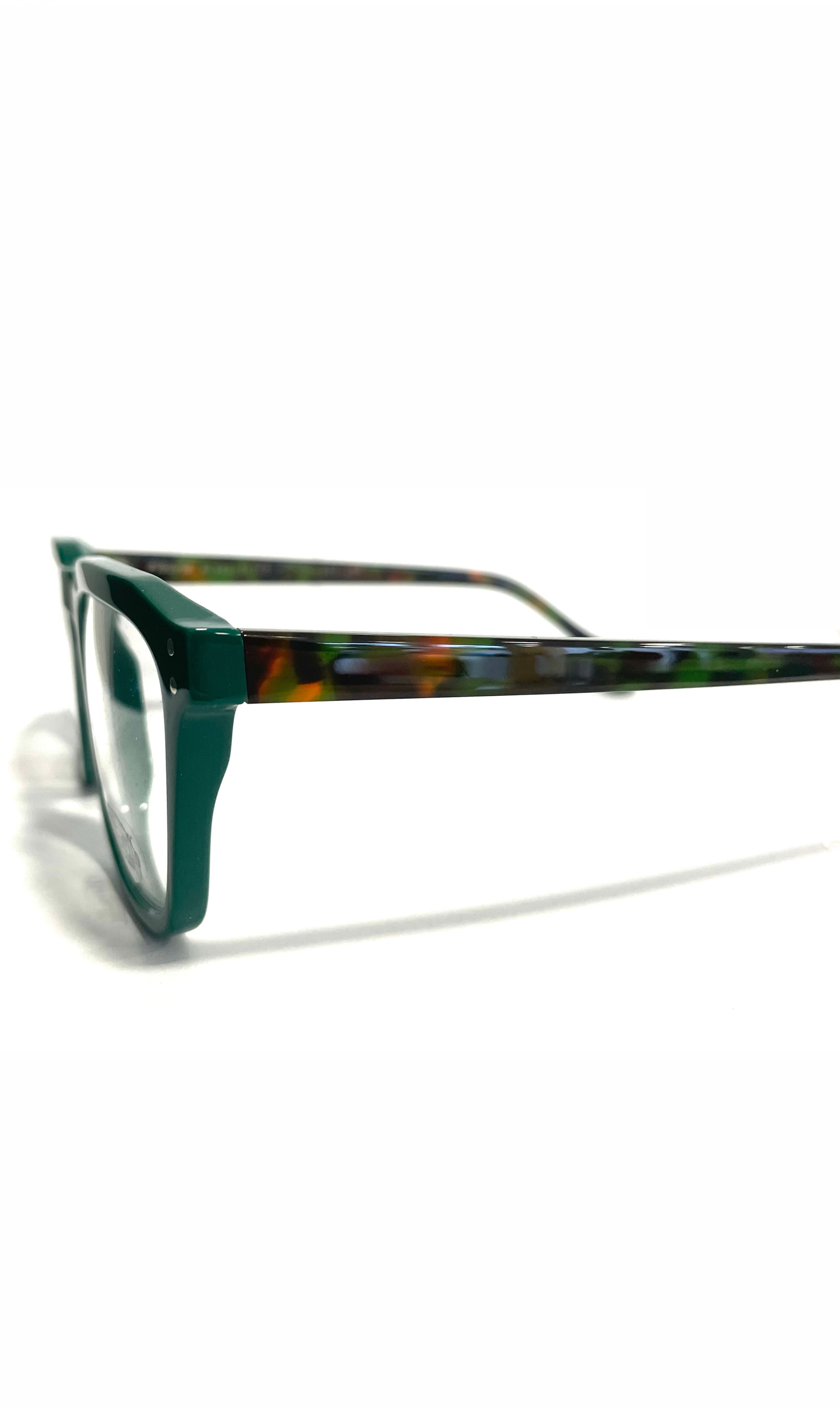 Lunettes Atelier Berecllo Vertes à branches colorées