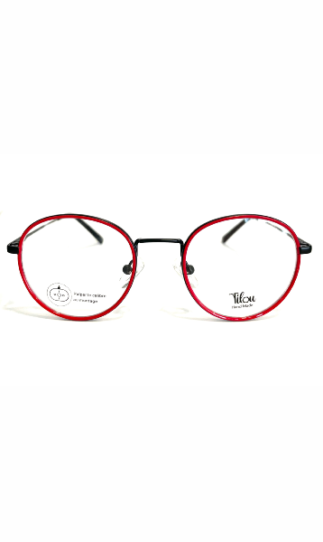 Lunettes TiLou en métal rouges et noires