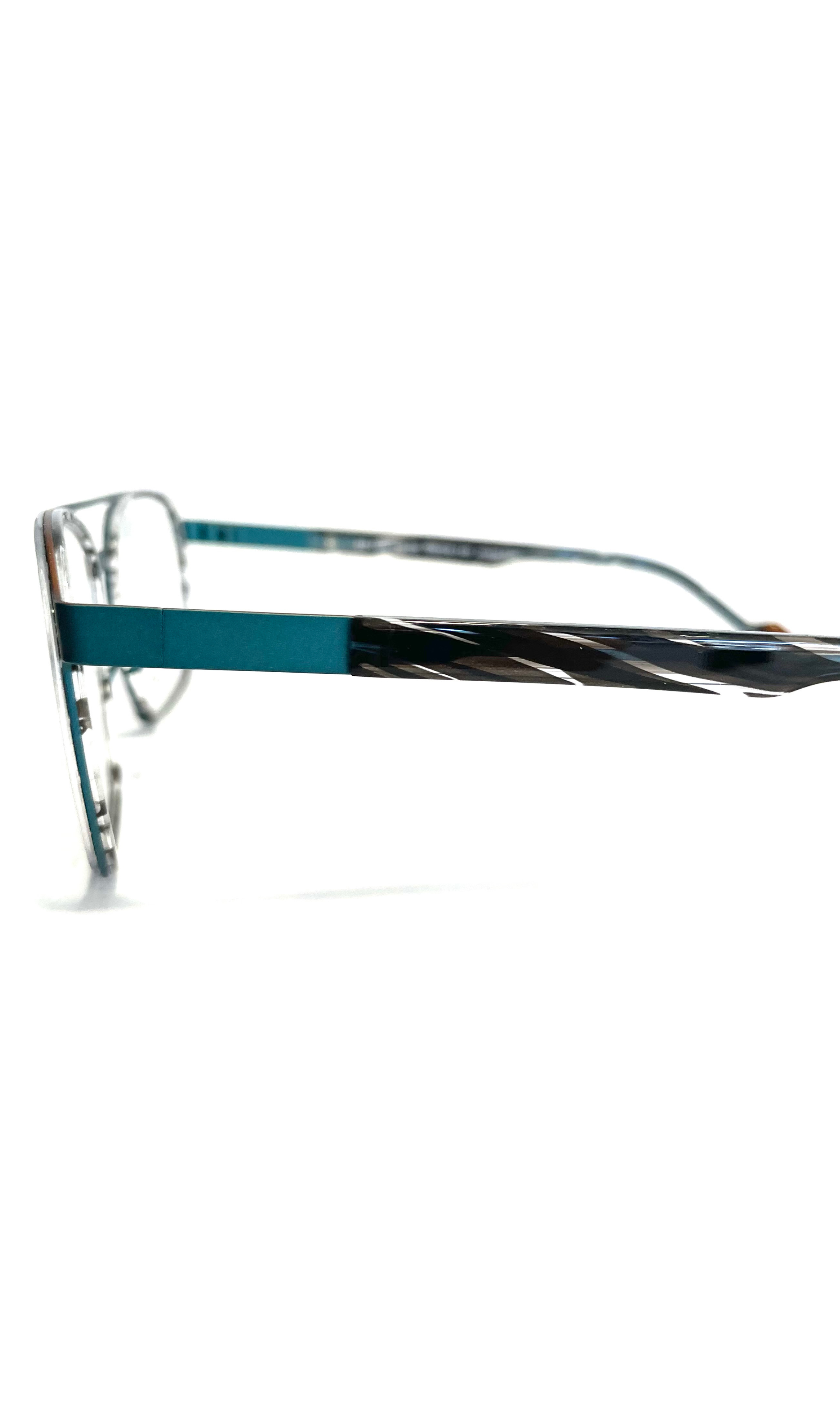 Lunettes Bloomdale à double barre, bleues et zébrées 