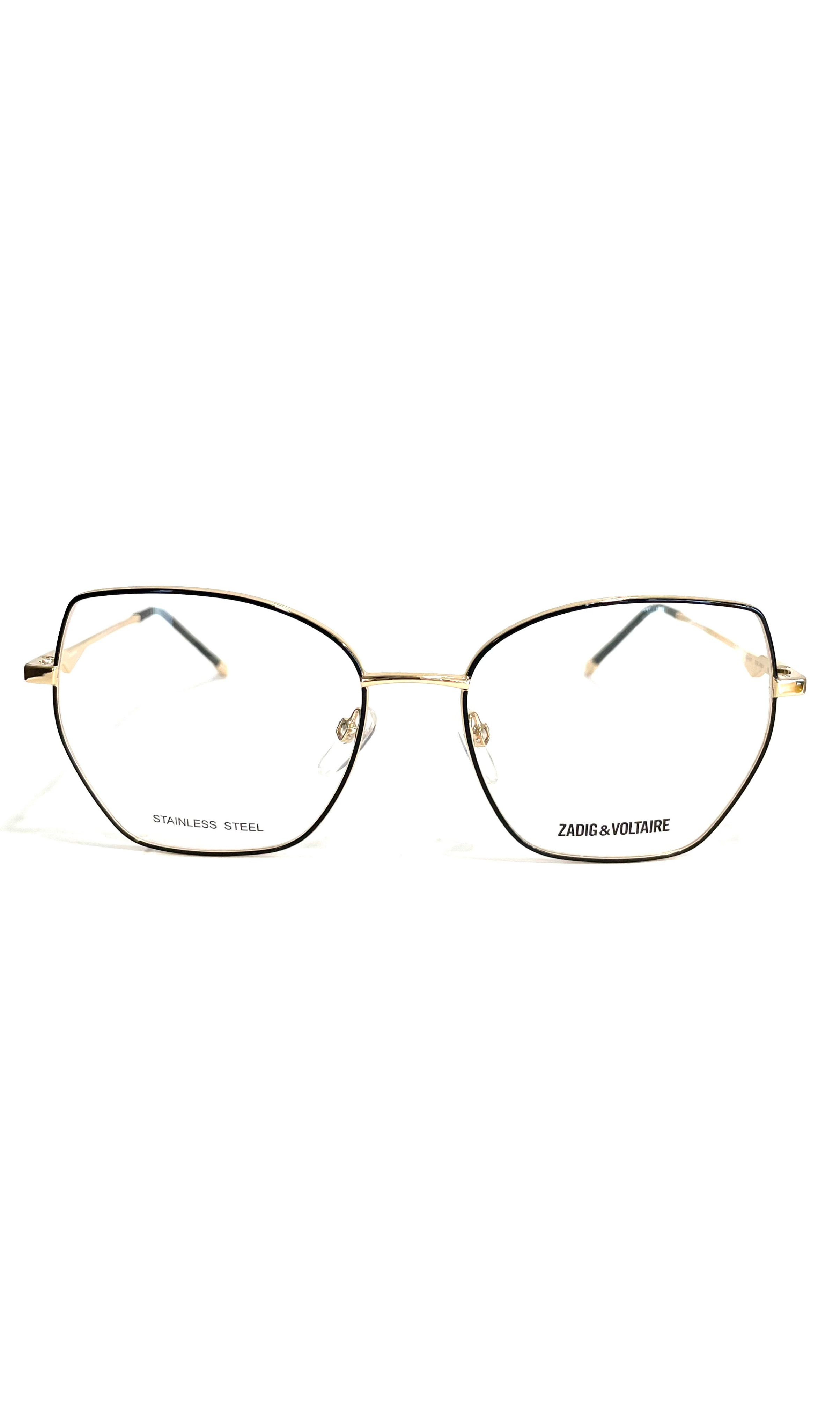 Lunettes Zadig & Voltaire en métal jaune et détails noirs