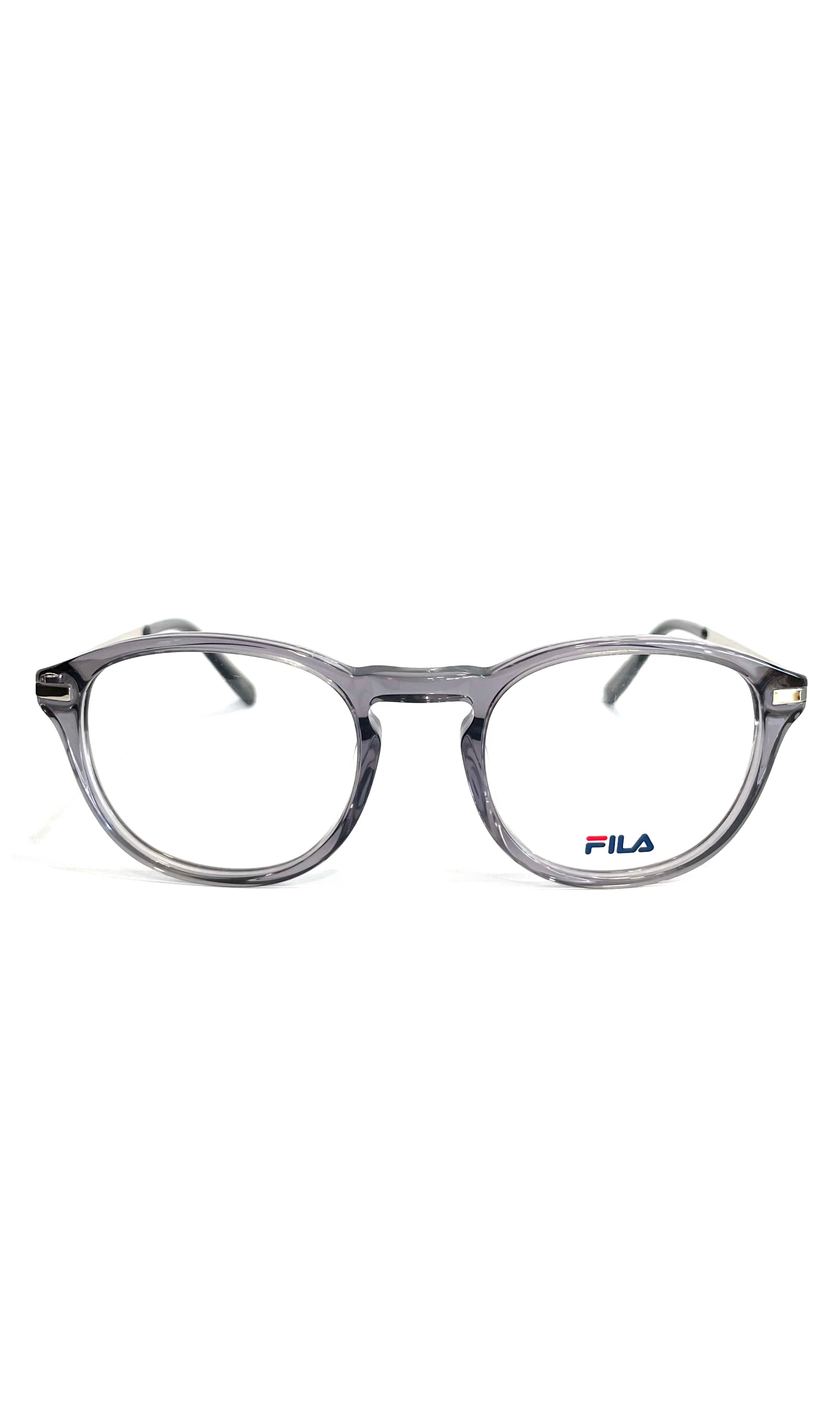 Lunettes Fila à face en acétate transparent et branches en métal