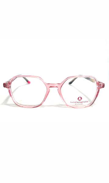 Lunettes LuluCastagnette hexagonales roses à branches colorées