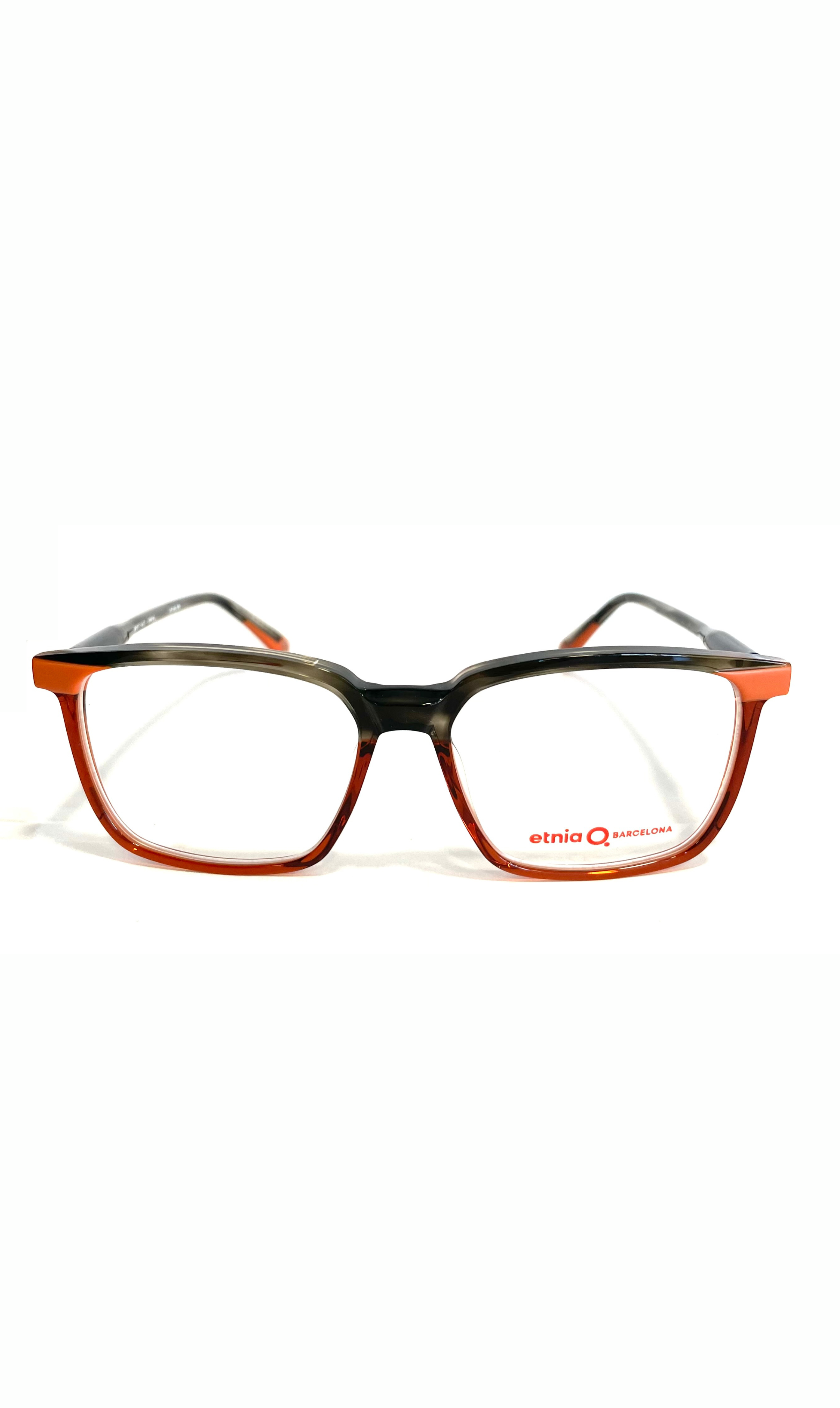 Lunettes oranges et noires à branches rondes