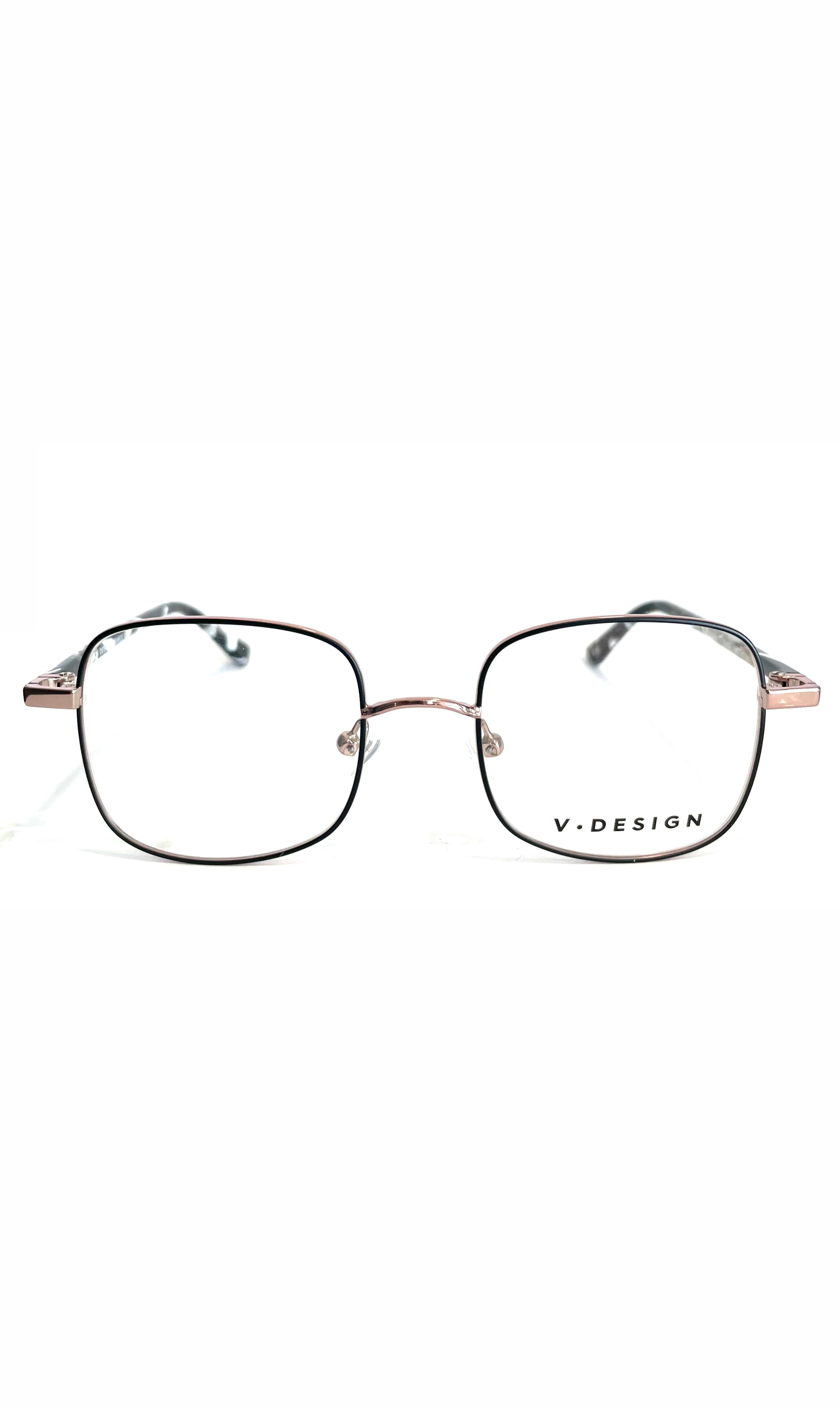 Lunettes V.Design en métal rose et motif marbré