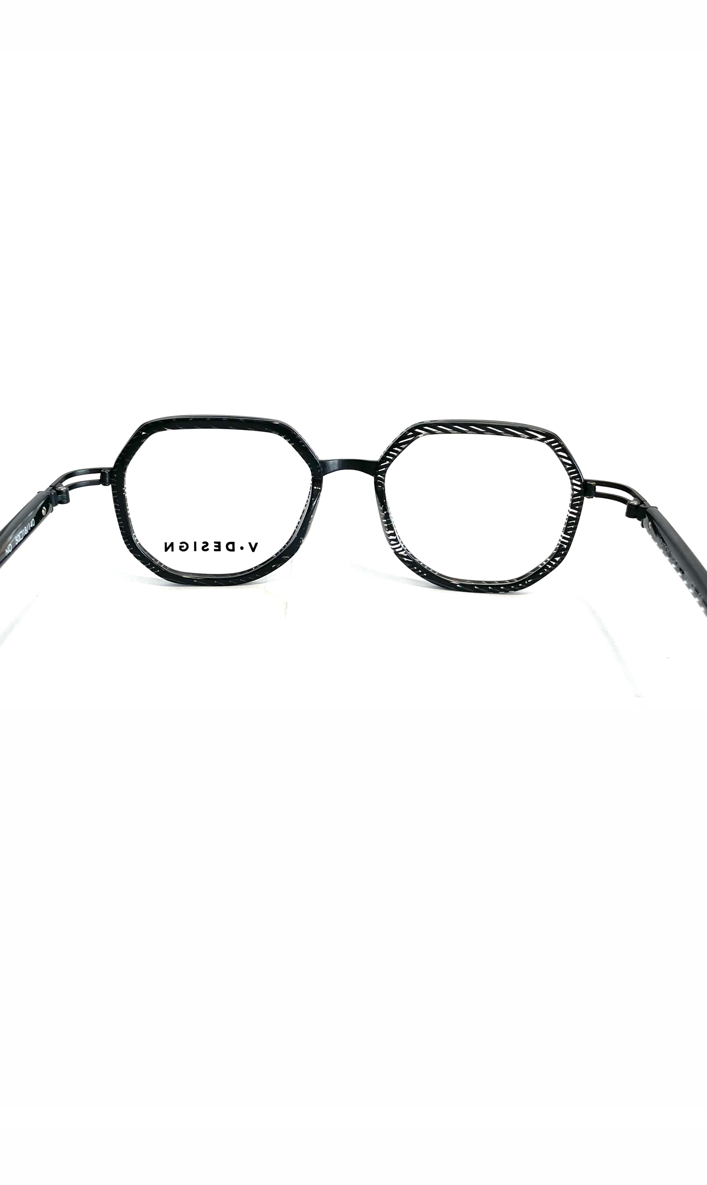 Lunettes V.Design Rayées en acétate et métal jaune