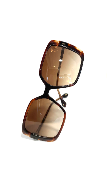 Lunettes de soleil rectangulaires à motif marron