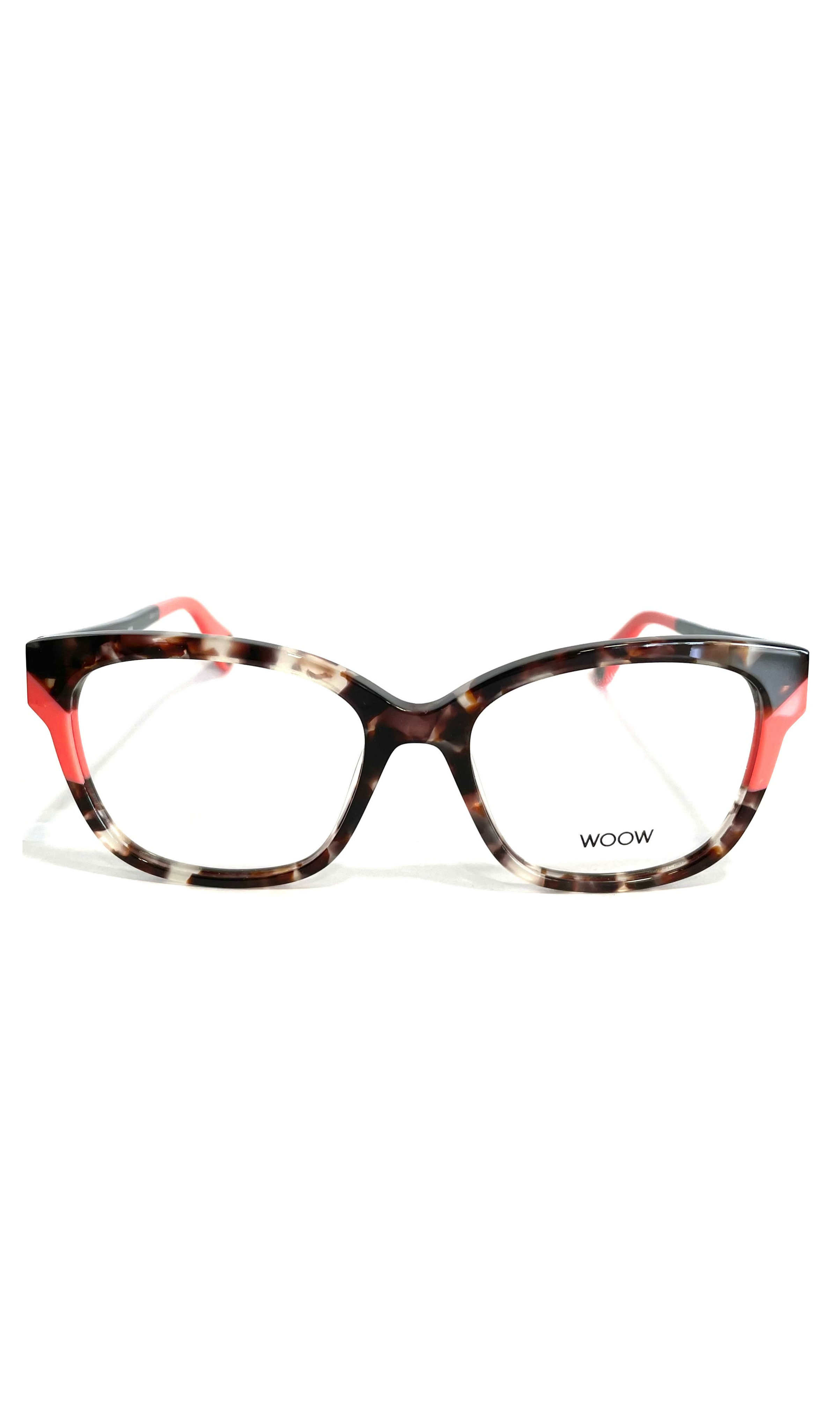 Lunettes Woow écaille claire et branches rose/vertes