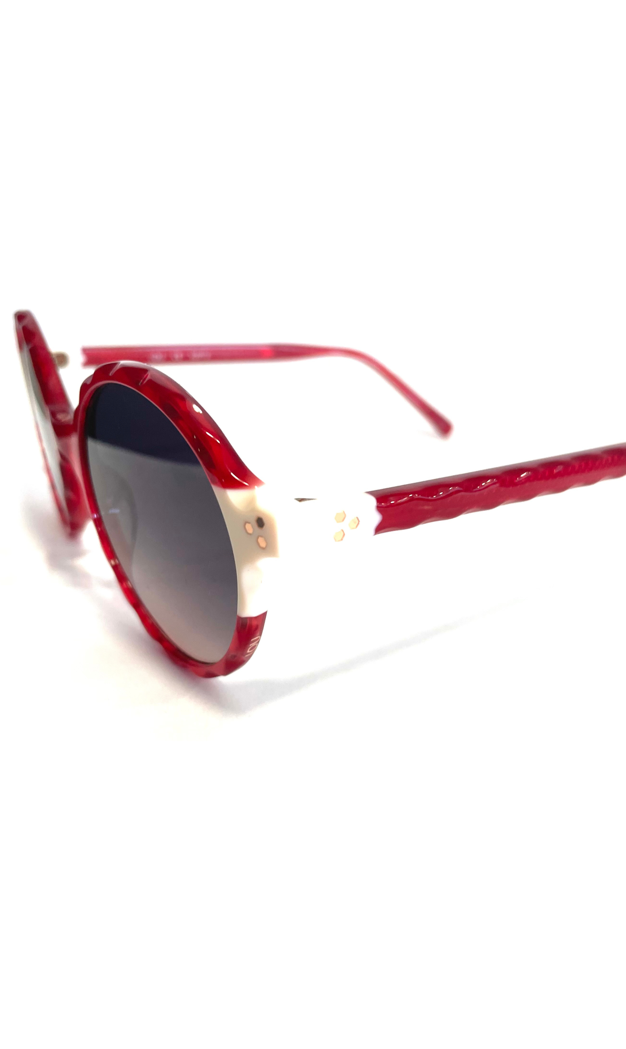 Lunettes de soleil Lou rouges et blanches