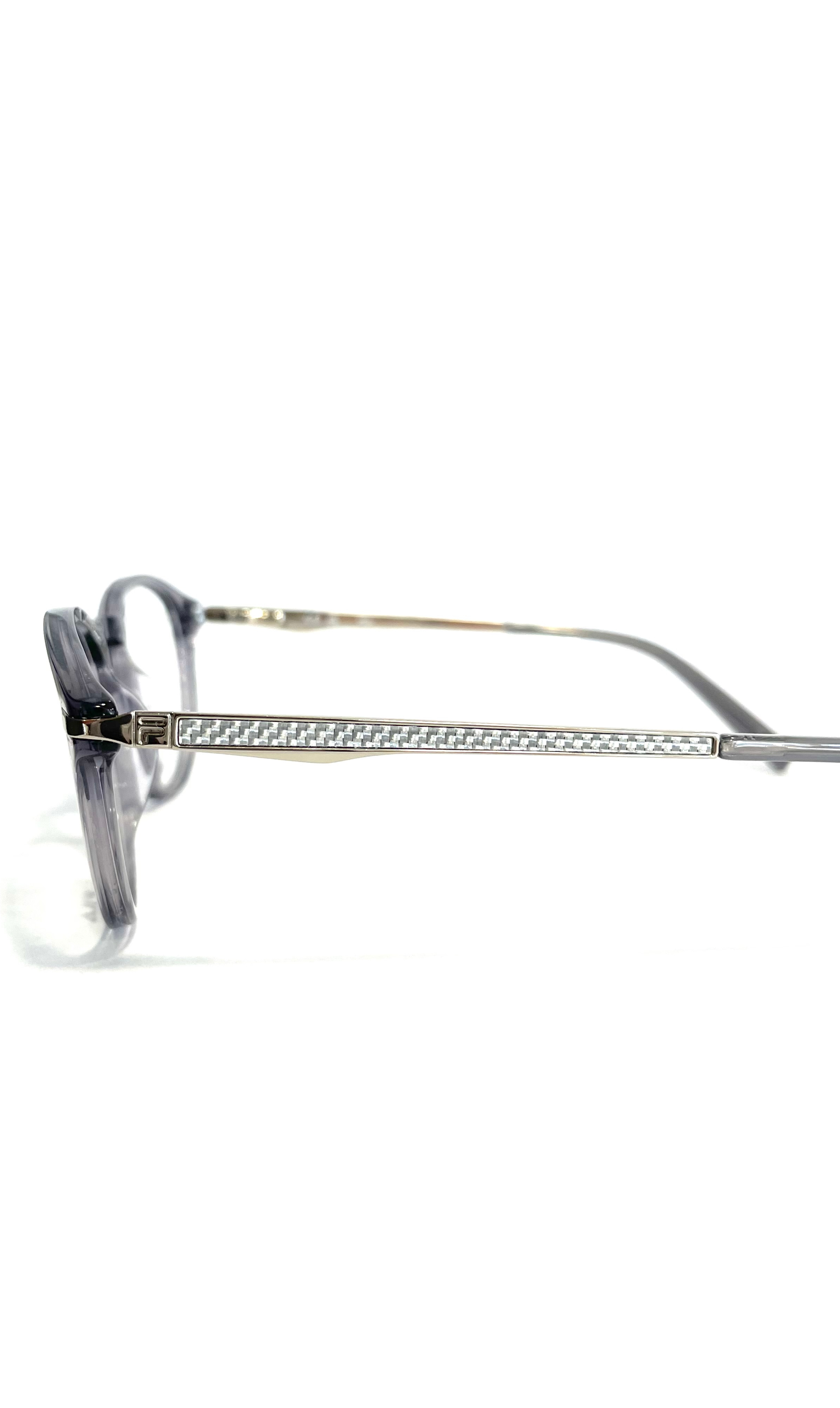 Lunettes Fila à face en acétate transparent et branches en métal