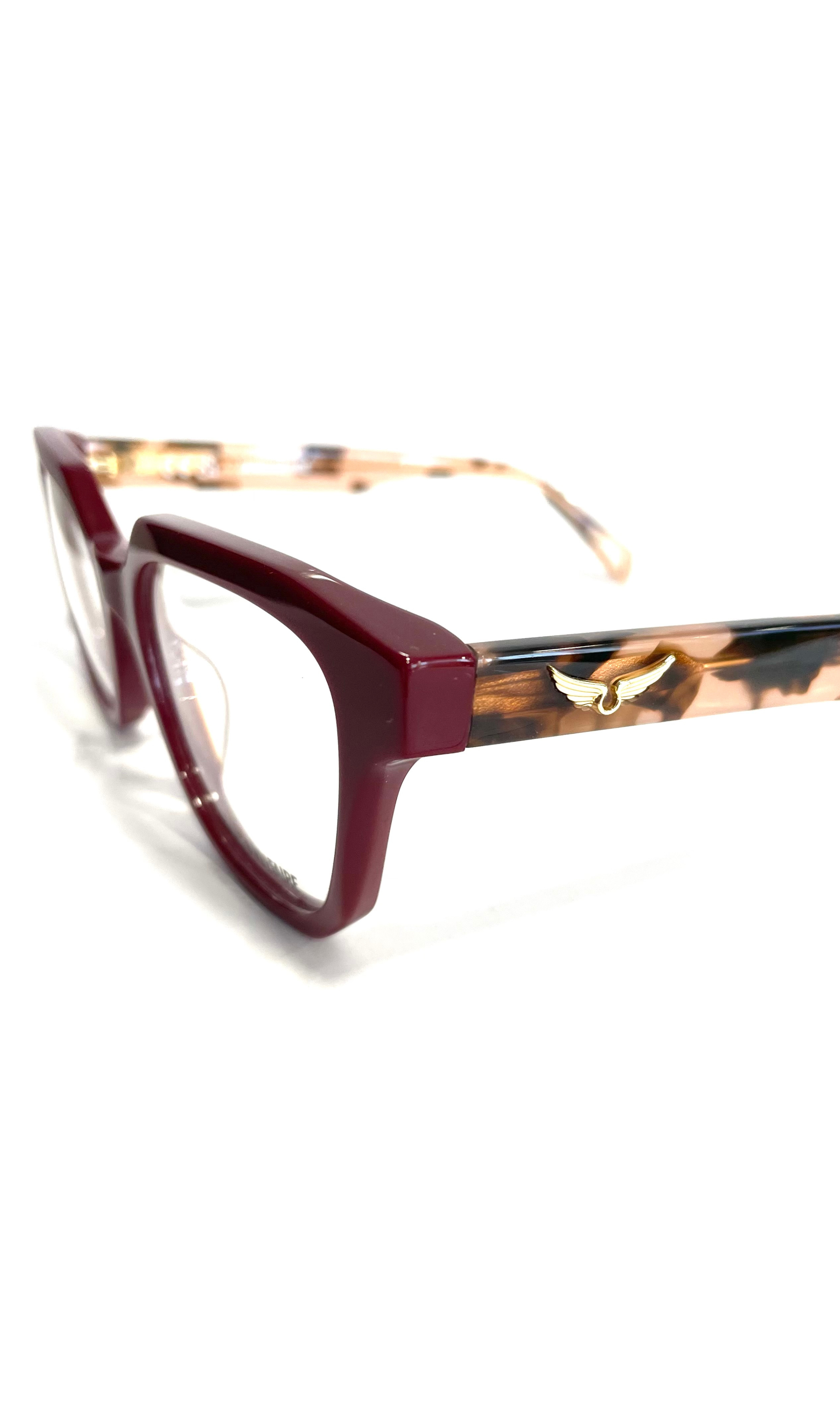 Lunettes Zadig & Voltaire rouge pourpre et écailles roses