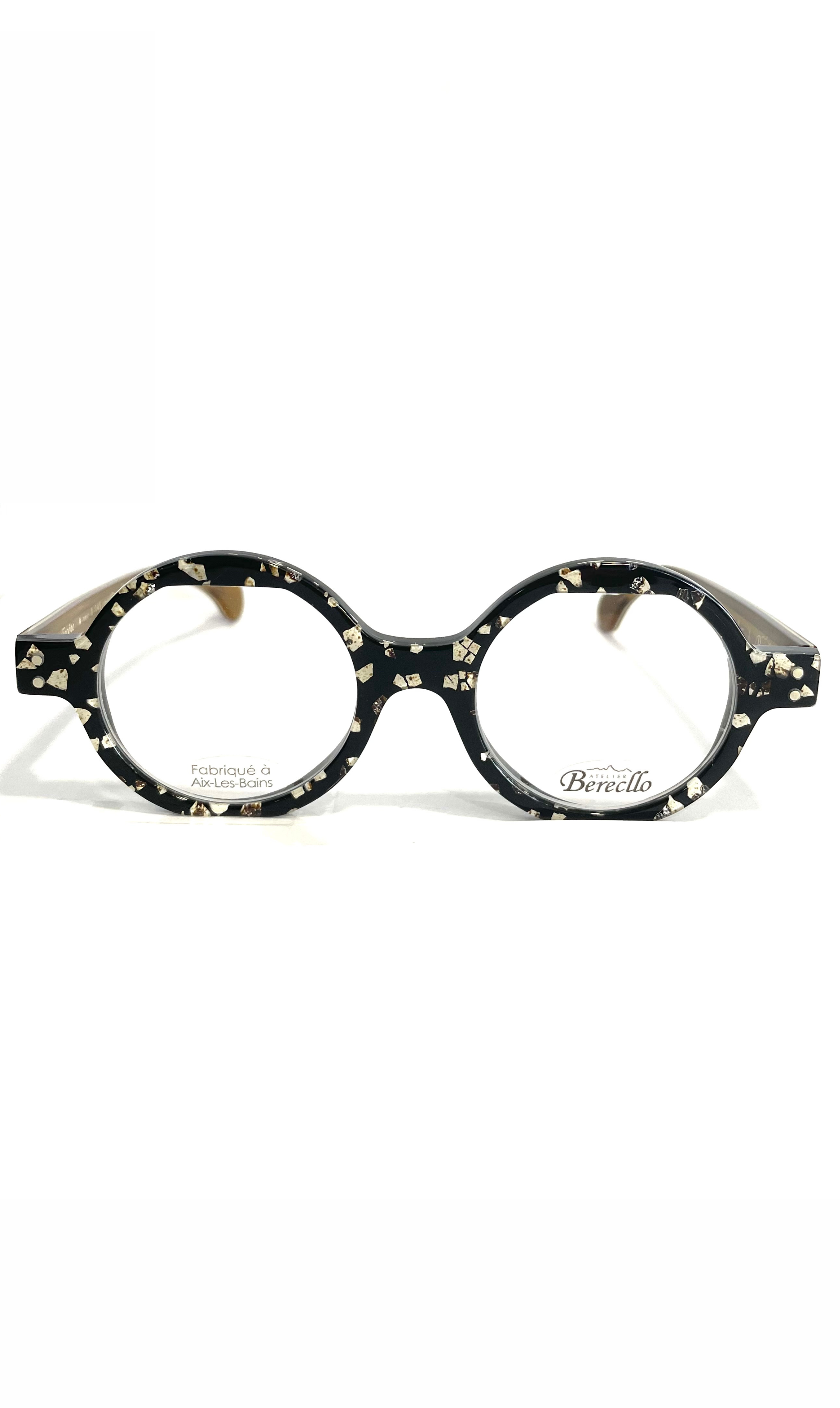 Lunettes Atelier Berecllo Rondes à éclats d'oeuf de caille incrustés