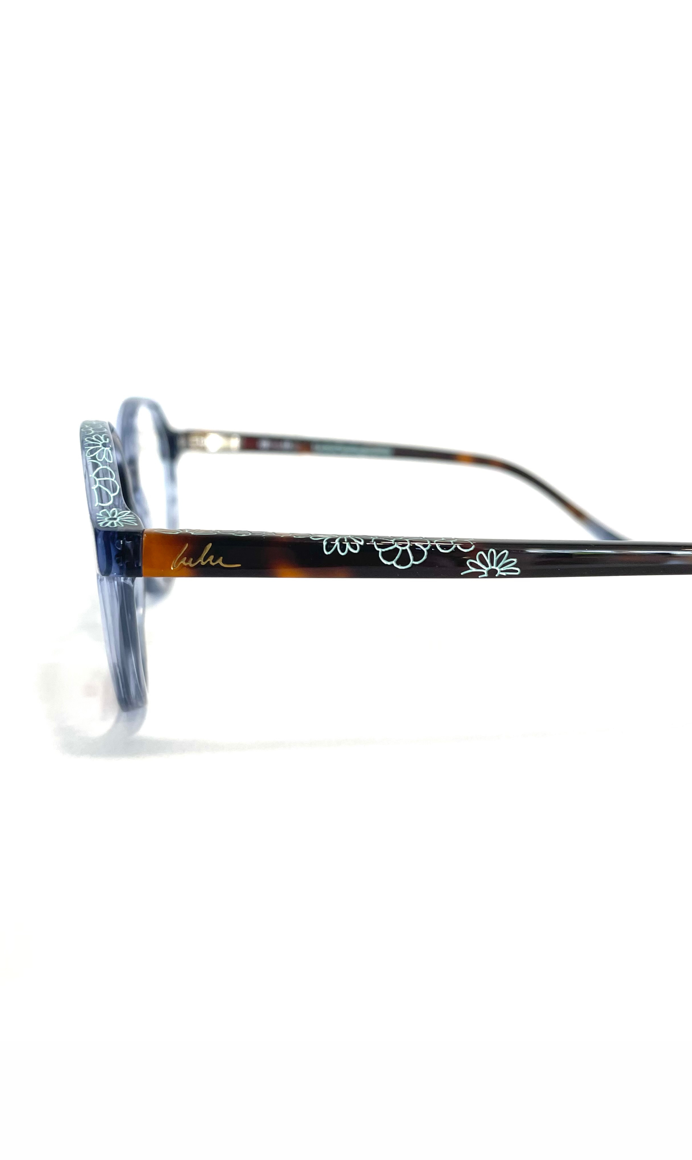 Lunettes LuluCastagnette bleues à motifs fleuris 