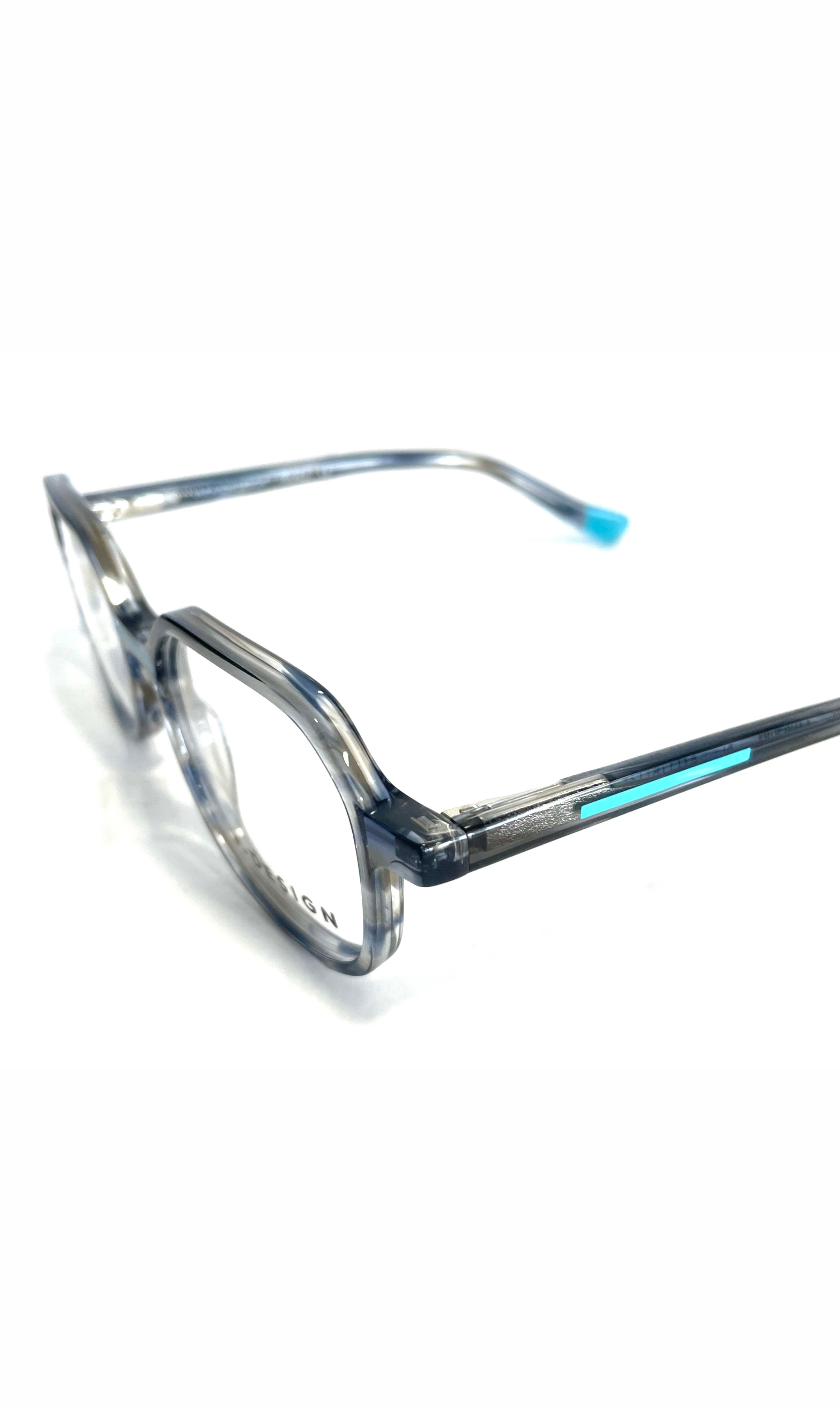 Lunettes V.Design à écaille bleue et grise