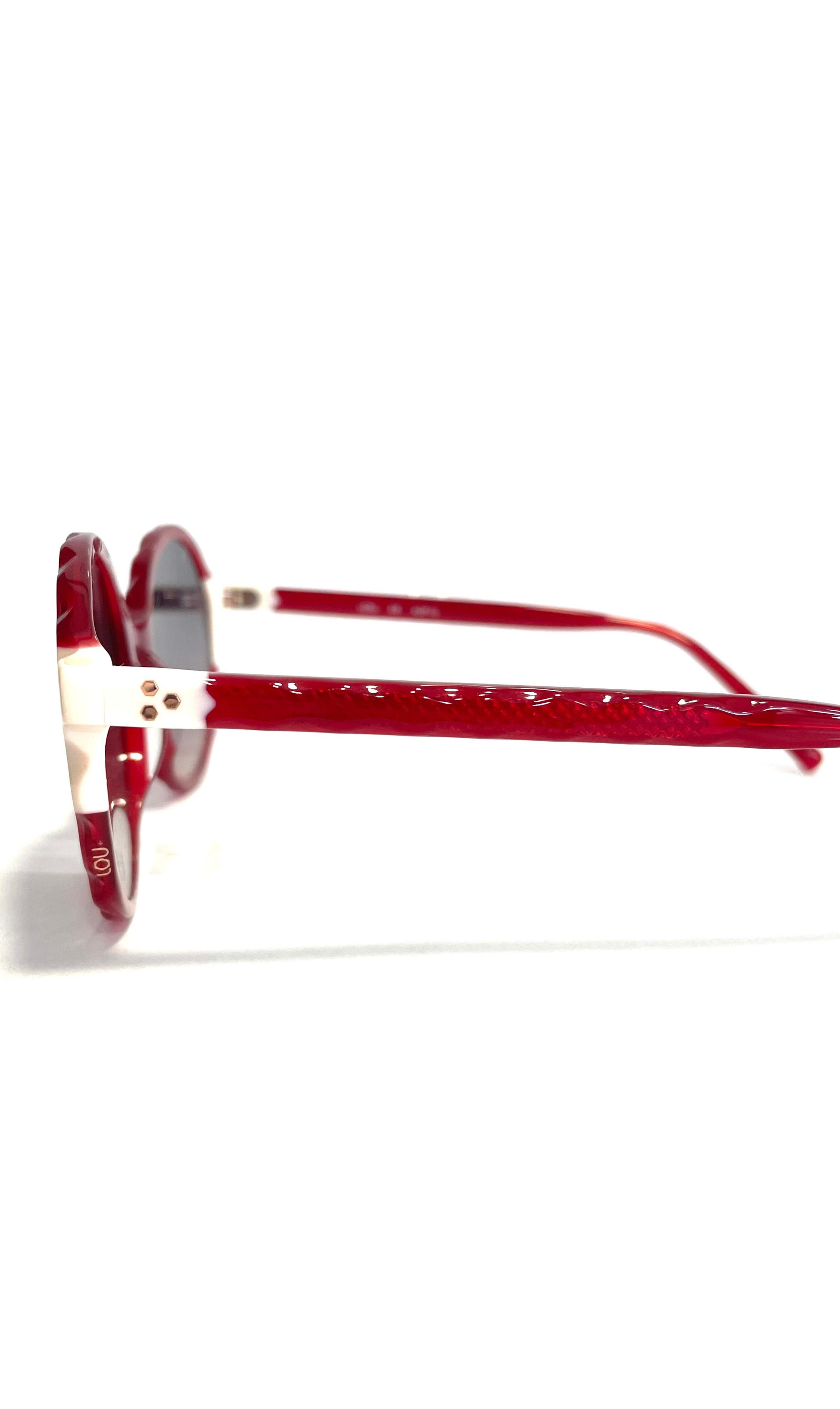 Lunettes de soleil Lou rouges et blanches