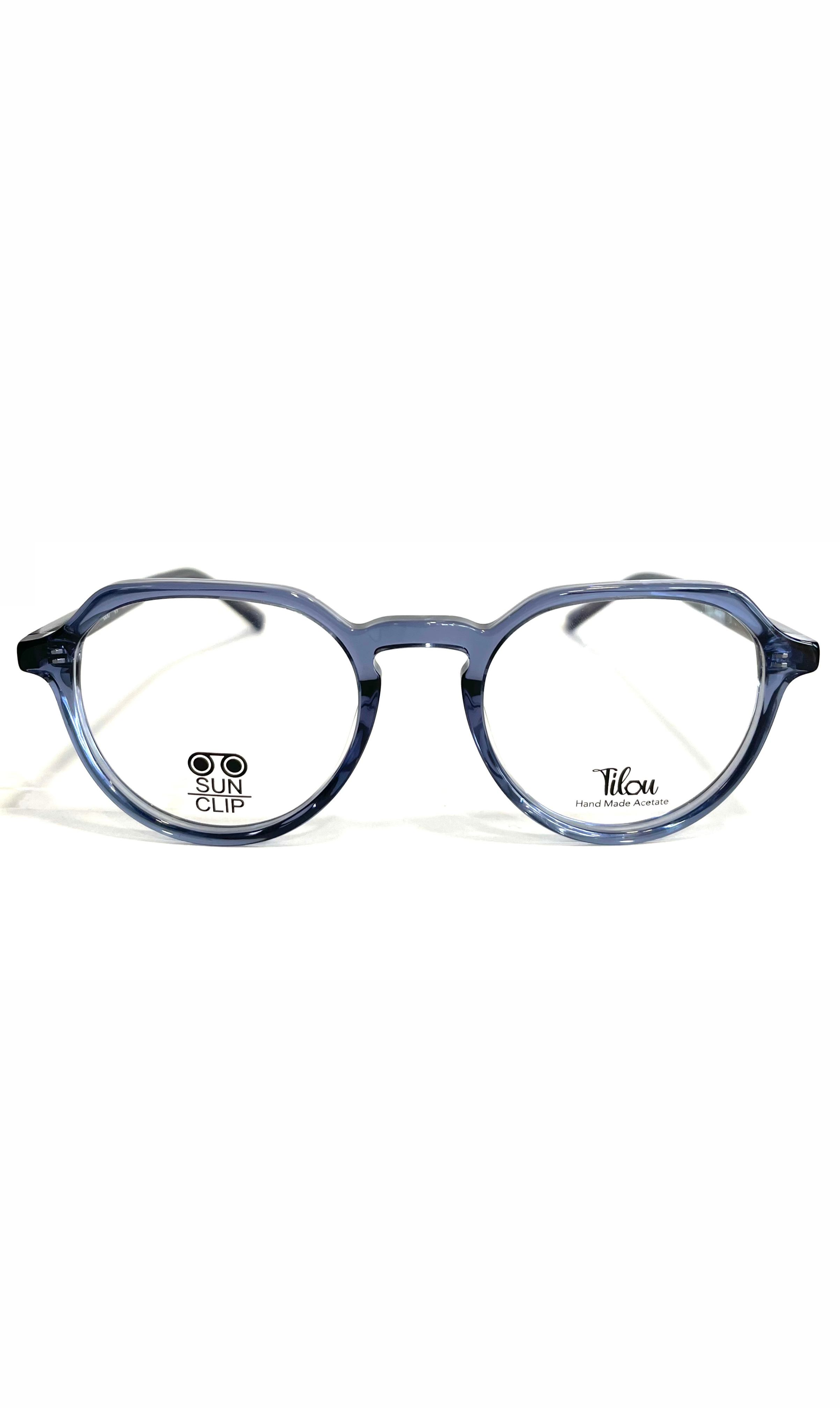 Lunettes Tilou bleues à clips solaire