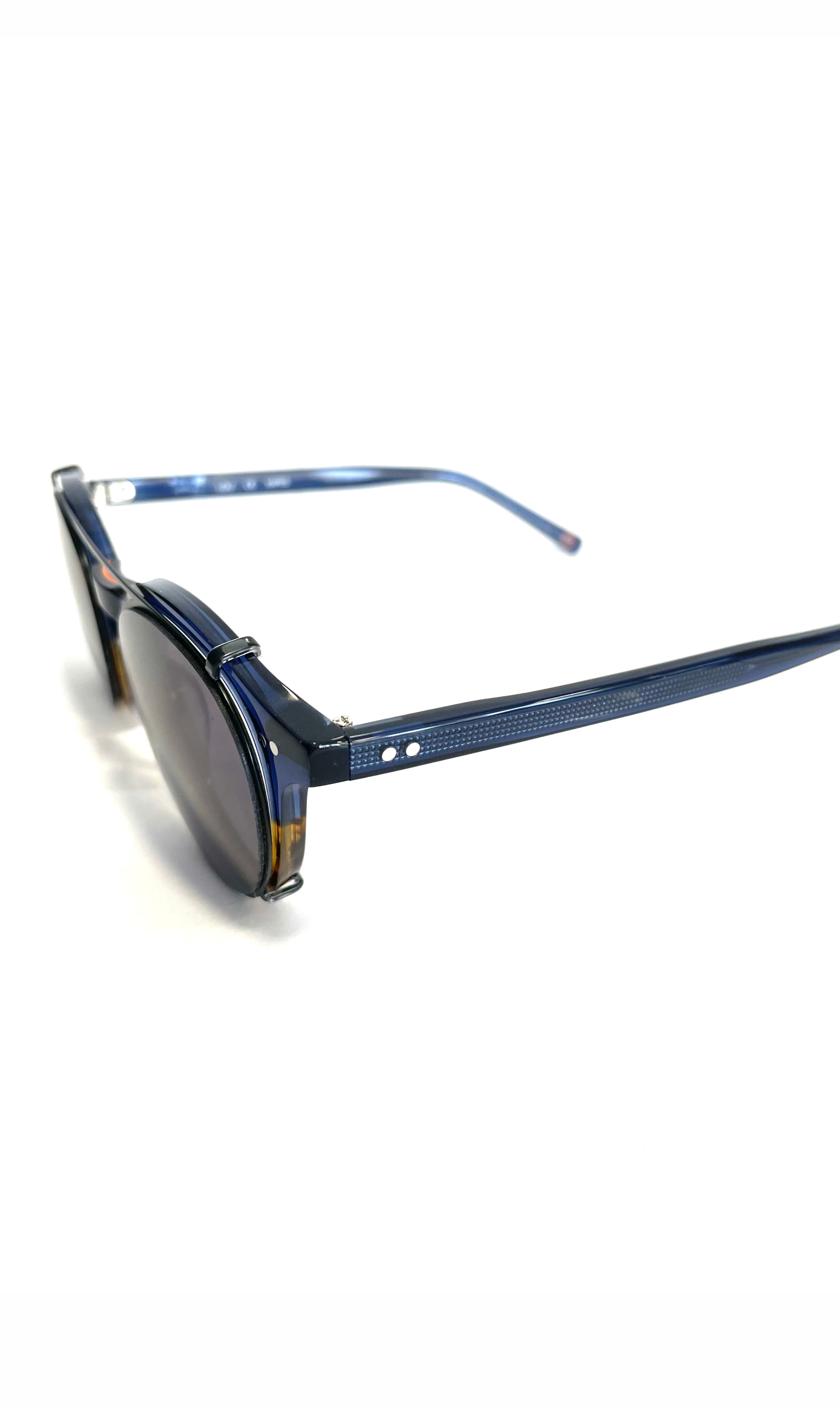 Lunettes Tilou à clips solaire, bleues et marrons