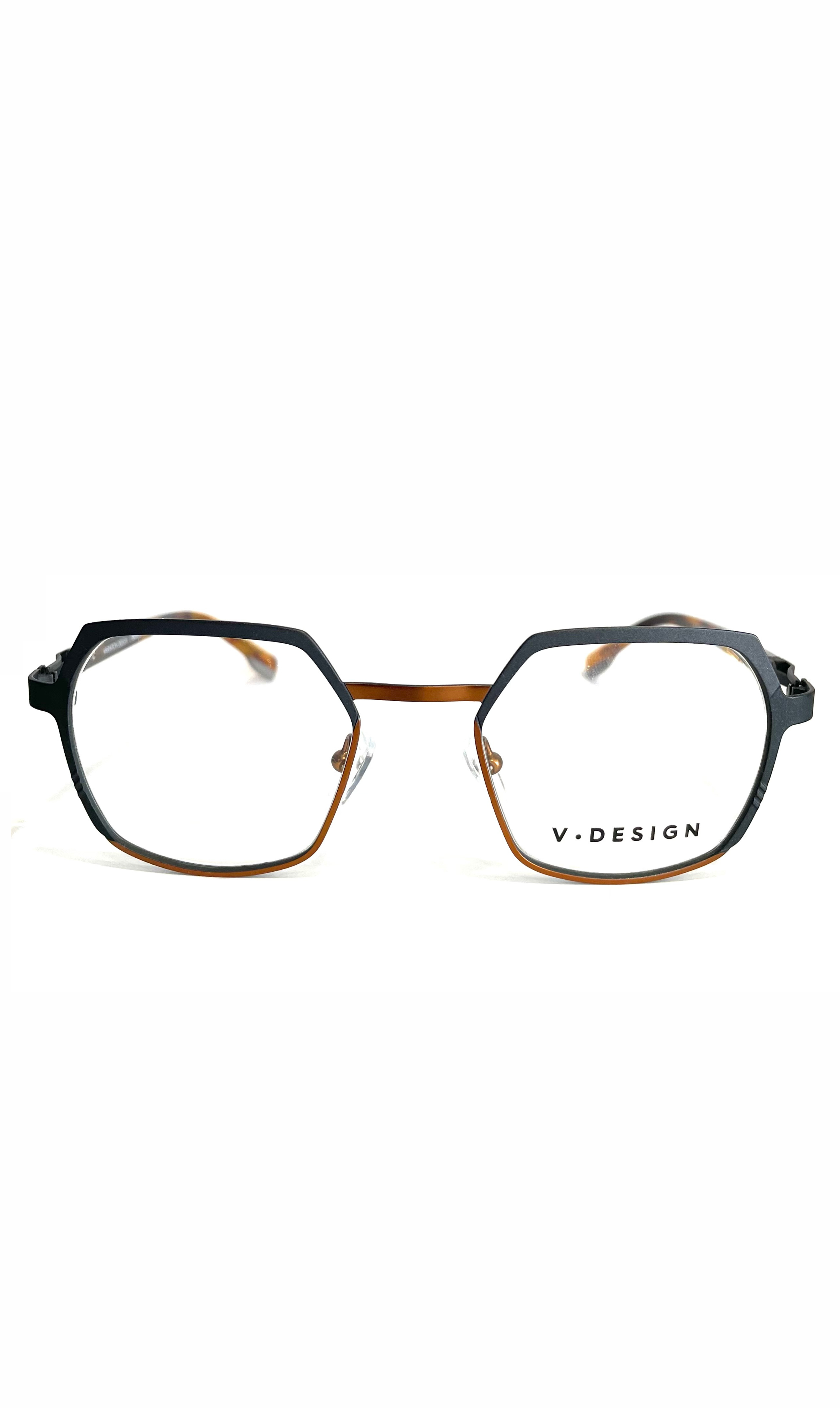 Lunettes V.Design en métal à branche écaillées