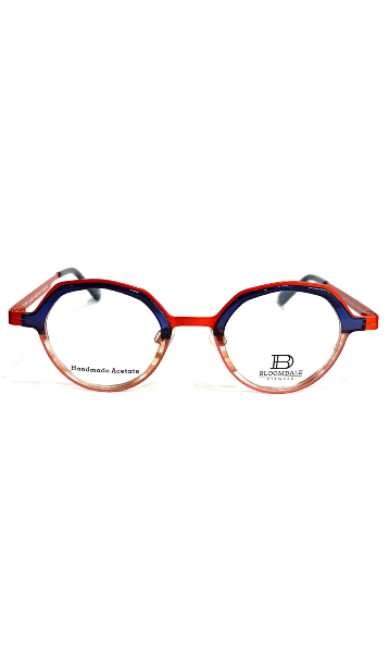 Lunettes Bloomdale en métal orange et acétate bleu