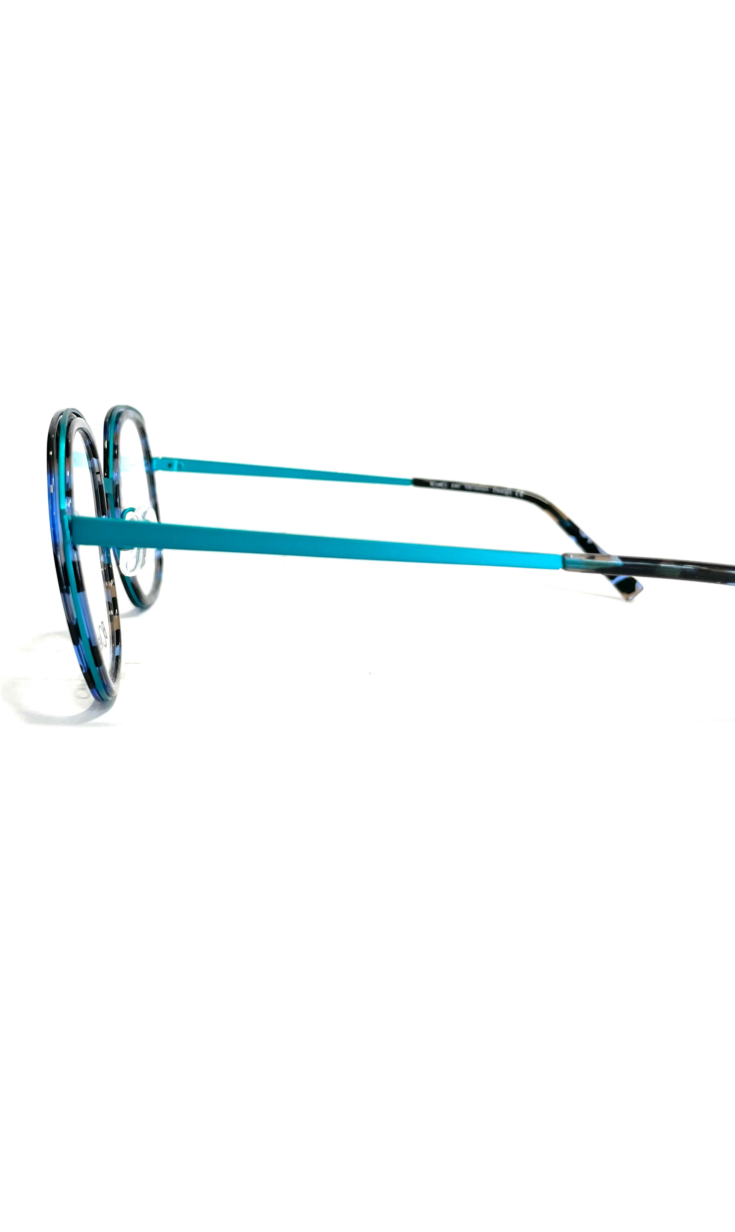 Lunettes Bovélo combiné acétate et métal cyan