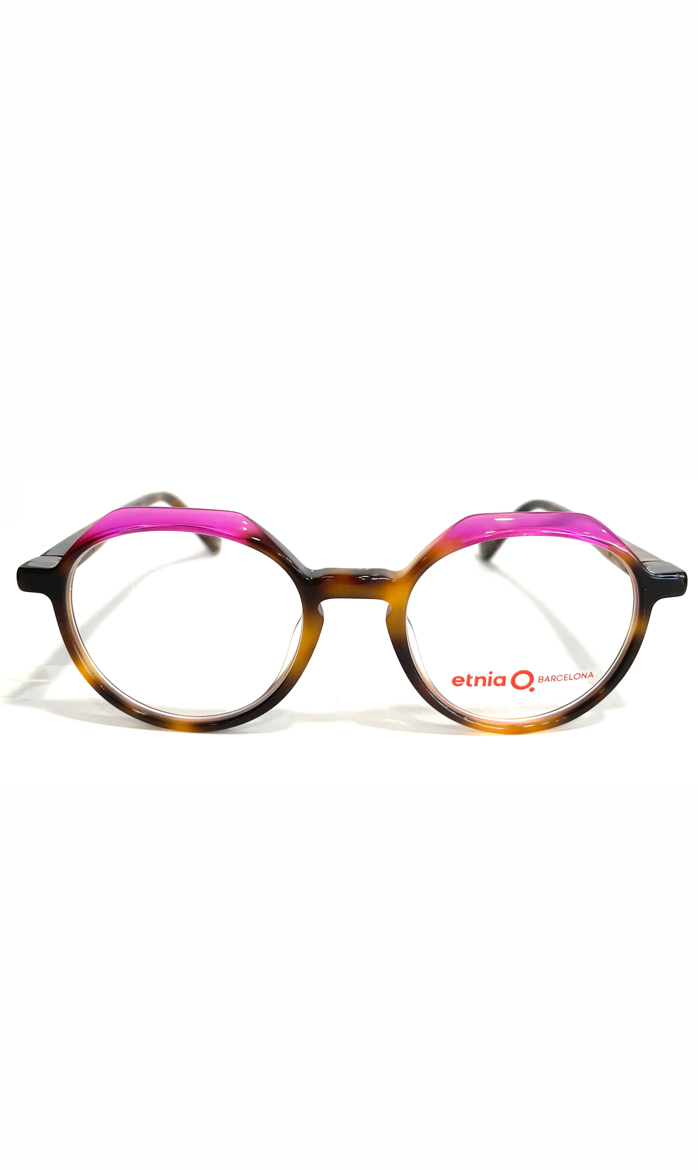 Lunettes Etnia Barcelona rondes à motifs violet et écaillé