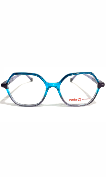 Lunettes Etnia Barcelona hexagonales bleues et violettes